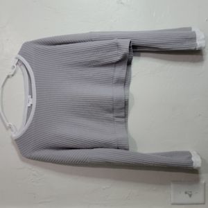 Forever21 Gray Long Sleeve Crop Top